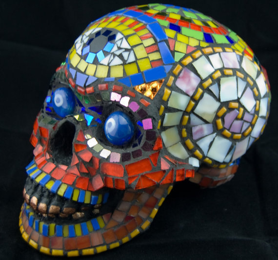 Stained glass full sized Calavera--from Etsy shop dealer